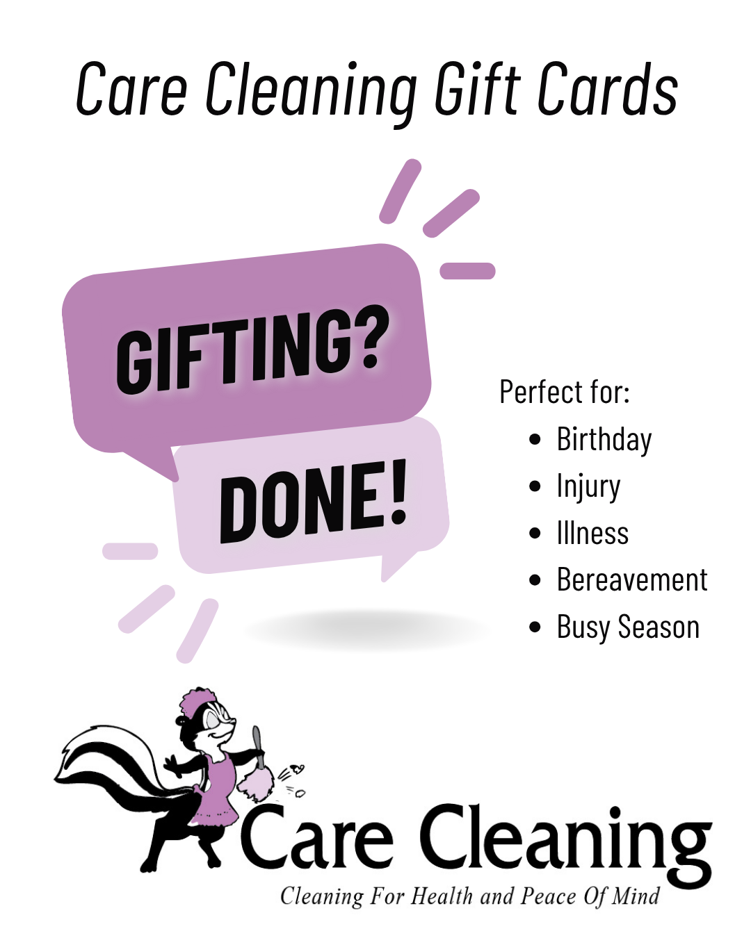 Gift Cards by Care Cleaning